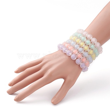Ensemble de bracelet extensible en perles acryliques transparentes pour enfants(BJEW-JB06502)-7