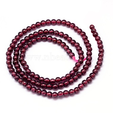 Mozambique Import Natural Grade A Garnet Round Beads Strands(G-E300-A-4mm)-3