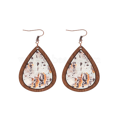Wood Dangle Earrings(FS-WG89FD2-04)-1