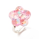 3D Resin Flower with Star Adjustable Ring(RJEW-JR00456)-5