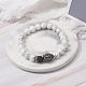 Bracelet extensible de puissance d'énergie de perles rondes d'howlite naturelle et de pierre de lave pour hommes femmes(BJEW-JB07037-02)-2