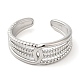 304 Stainless Steel Hollow Open Cuff Ring for Women(RJEW-I098-28P)-2
