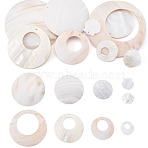 9Pcs 9 Style Natural Freshwater Shell Big Pendants, Mixed Shapes, Seashell Color, 19.5~70x1.5~5mm, Hole: 1.2~3mm, 1pc/style(SHEL-TA0001-28)