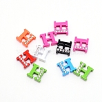 Rhinestone Slide Letter Charms, Alloy Intial Letter Beads, Spray Painted, Letter.H, H: 11.5x12.5x4.5mm, Hole: 1.5x8mm(RB-TAC0002-01H)