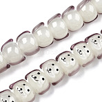 Handmade Lampwork Beads Strands, Dog, Rosy Brown, 11x15.5x16mm, Hole: 2mm, about 40pcs/strand, 17.52 inch(44.5cm)(LAMP-N021-42E)