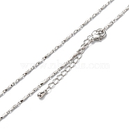 Brass Link Chain Necklaces, Long-Lasting Plated, Real Platinum Plated, 16.54 inch(42cm)(NJEW-K123-03P)