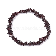 Natural Garnet Chip Beaded Stretch Bracelets for Women Men, Inner Diameter: 1-7/8~2-3/8 inch(4.8~6cm)(BJEW-JB10647-04)