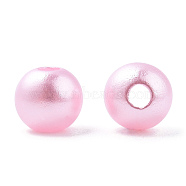 Spray Painted ABS Plastic Imitation Pearl Beads, Round, Pearl Pink, 6x5.5mm, Hole: 1.8mm, about 4540 pcs/500g(OACR-T015-05A-17)