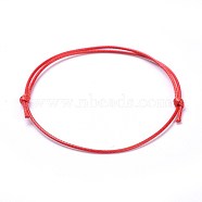 Eco-Friendly Korean Waxed Polyester Cord Bracelet Making, Red, 10-5/8 inch~11 inch(27~28cm), 1mm(BJEW-JB04256-06)