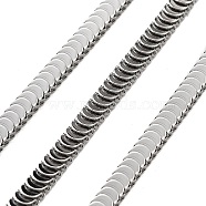 Tarnish Resistant Vacuum Plating 304 Stainless Steel Herringbone Chains, Soldered, with Spool, Stainless Steel Color, 3.8x3mm(CHS-H026-14P)