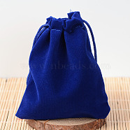 Rectangle Velvet Pouches, Candy Gift Bags Christmas Party Wedding Favors Bags, Midnight Blue, 23x15cm(TP-R002-15x23-03)