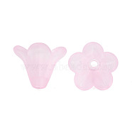 Frosted Acrylic Beads, Flower, Pink, 10x13.5mm, Hole: 1.8mm, about 1600pcs/500g(PL692-6)