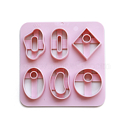 ABS Plastic Plasticine Tools, Clay Dough Cutters, Moulds, Modelling Tools, Modeling Clay Toys for Children, Oval/Round, Rhombus, 10x10cm(X-CELT-PW0003-004A)