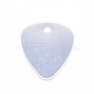 Aluminum Blank Pendants, Triangle, Silver, 33x28x1mm, Hole: 3mm, 10pcs/bag(ALUM-WH0164-89F)