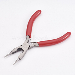 45# Carbon Steel Round Nose Pliers, Wire Cutter, Hand Tools, Polishing, Red, 12.4x8.2x0.9cm(PT-L004-39)