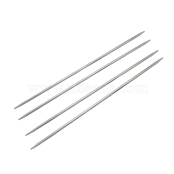 Stainless Steel Double Pointed Knitting Needles(DPNS), Stainless Steel Color, 240x1.4mm, about 4pcs/bag(TOOL-R044-240x1.4mm)