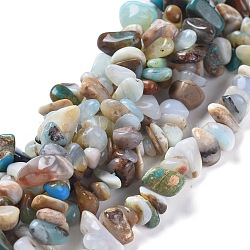 Natural Blue Opal Beads Strands, Chips, 7~15x4~9x3~7mm, Hole: 0.9mm, 15.75 inch(40cm)(G-L505-27)