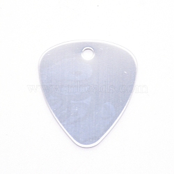 Aluminum Blank Pendants, Triangle, Silver, 33x28x1mm, Hole: 3mm, 10pcs/bag(ALUM-WH0164-89F)