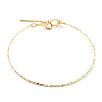 925 Sterling Silver Twist Round Bangles, with S925 Stamp, Real 18K Gold Plated, Inner Diameter: 2-1/8 inch(5.5cm)