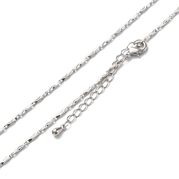 Brass Link Chain Necklaces, Long-Lasting Plated, Real Platinum Plated, 16.54 inch(42cm)