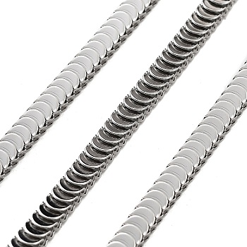 Tarnish Resistant Vacuum Plating 304 Stainless Steel Herringbone Chains, Soldered, with Spool, Stainless Steel Color, 3.8x3mm