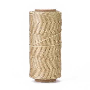 Waxed Polyester Cord, Micro Macrame Cord, Waxed Sewing Thread, Flat, Tan, 0.8mm, about 284.33 yards(260m)/roll