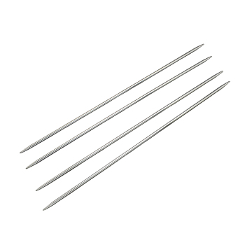 Stainless Steel Double Pointed Knitting Needles(DPNS), Stainless Steel Color, 240x1.4mm, about 4pcs/bag
