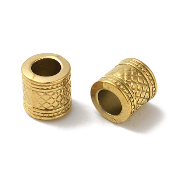 Ion Plating(IP) 304 Stainless Steel European Beads, Large Hole Beads, Column, Golden, 9.5x9.5mm, Hole: 5.5mm