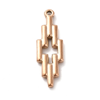 Ion Plating(IP) 304 Stainless Steel Pendant, Cross, Rose Gold, 28x9x2mm, Hole: 1.4mm