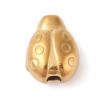 304 Stainless Steel Beads, Golden, Ladybug, 8x6x4mm, Hole: 1.6mm