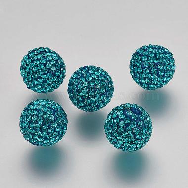 12mm Round Polymer Clay+Czech Rhinestone Beads