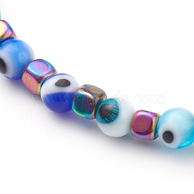 Colorful Evil Eye Lampwork Stretch Beaded Bracelets Sets(BJEW-JB05931)-3