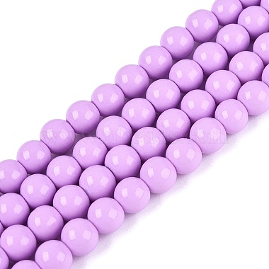 Painted Glass Bead Strands(X-DGLA-S071-6mm-B38)-1