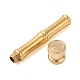 Golden Tone Brass Wax Seal Stamp Head with Bamboo Stick Shaped Handle(STAM-K001-05G-L)-2