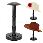 Plastic & Alloy Dome Shaped Stem Hat Rack, for Wig, Hat Holder Display Stand, Black, 153x330mm(AJEW-WH0871-03B)