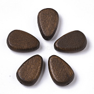 Painted Natural Wood Beads, Teardrop, Coconut Brown, 18x12x5.5mm, Hole: 1.5mm(WOOD-R265-04D)