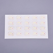 Birthday Sealing Stickers, Label Paster Picture Stickers, for Gift Packaging, Oval with Word Happy Birthday, White, 20x30mm(DIY-I018-09A)