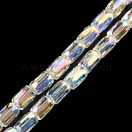 Transparent Glass Beads Strands, AB Color Plated, Faceted Column, Clear, 6x4mm, Hole: 0.8mm, about 80pcs/strand, 20.08''~20.47''(51~52cm)(EGLA-P052-03B-02)