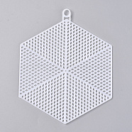 Cross Stitch Mesh Board, Plastic Canvas Sheets, Hexagon, White, 152x121x1.5mm, Hole: 8mm(X-DIY-WH0162-81)