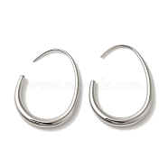 304 Stainless Steel Teardrop Dangle Earrings for Wome, Stainless Steel Color, 29x22x3.5mm(EJEW-S237-06)