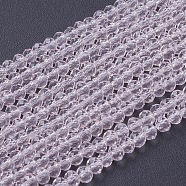 Glass Beads Strands, Faceted, Rondelle, Misty Rose, 3x2~2.5mm, Hole: 0.5mm, about 160~165pcs/strand, 15~16inch(GLAA-G045-B10)