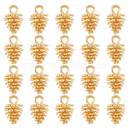 20Pcs Brass Charms, Pinecones, Real 18K Gold Plated, 12.5x7mm, Hole: 2mm(KK-DC0002-28)