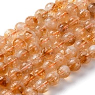 Natural Citrine Bead Strands, Round, 8~8.5mm, Hole: 1mm, about 48pcs/strand, 15.16''(38.5cm)(G-P466-01C-01)