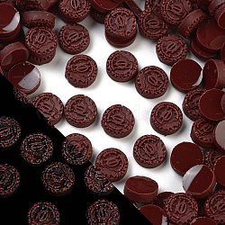 Luminous Resin Imitation Chocolate Decoden Cabochons, Glow in the Dark, Coconut Brown, Flat Round, 9x3mm(RESI-K036-28E-02)