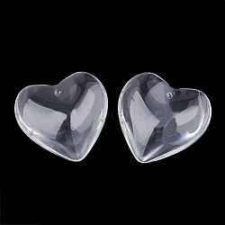 Valentine Gifts for Her Ideas Glass Pendants, Heart, Clear, 41x42x14mm, Hole: 2mm(GH44mmC01)