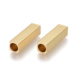 Brass European Beads, Long-Lasting Plated, Cuboid, Real 18K Gold Plated, 20.5x5x5mm, Hole: 4.5mm(KK-F821-08G)