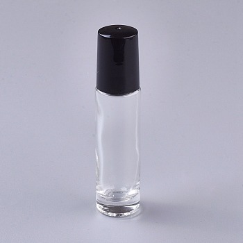 10ml Glass Gradient Color Essential Oil Empty Roller Ball Bottle, with PP Plastic Lids, Clear, 8.55x2cm, Capacity: 10ml