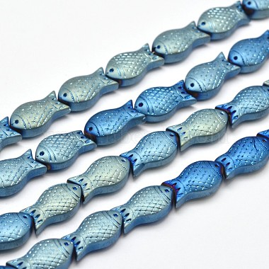 Dodger Blue Fish Glass Beads