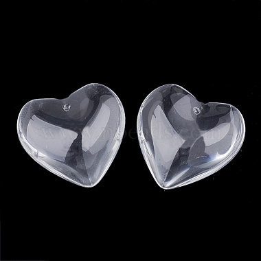 White Heart Glass Pendants