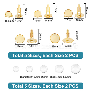 10Pcs 5 Styles Brass Cuff Button(BUTT-UN0001-21G)-3